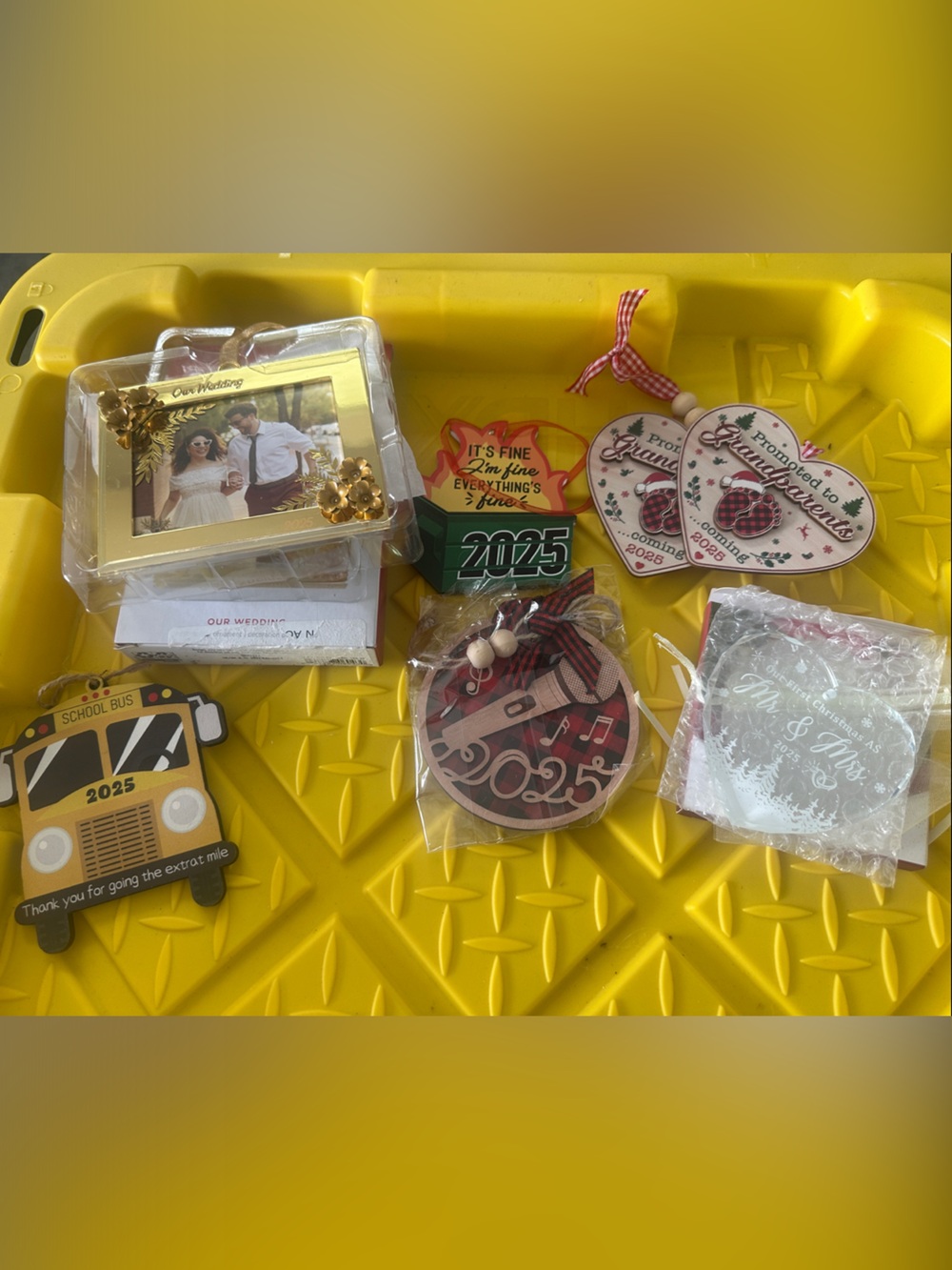 7 Assorted 2025 Ornaments